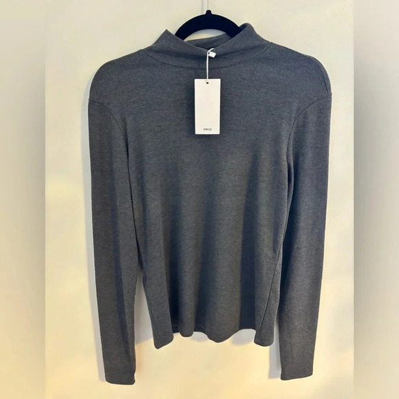 Mango Gray Turtleneck Shirt NWT - Picture 7 of 7